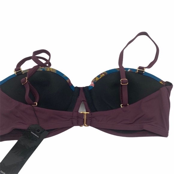 Tavik Color Block Merlot Corsica Bikini Top XS - Picture 5 of 10
